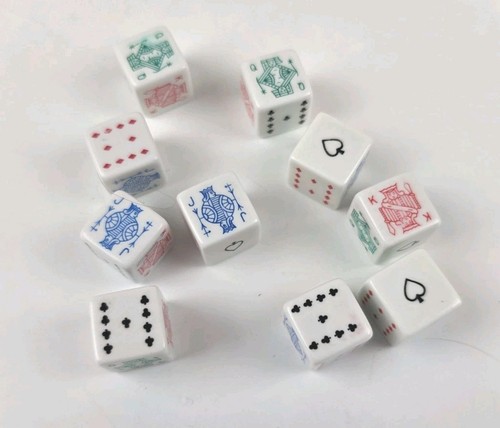 White sided poker dice - sided,